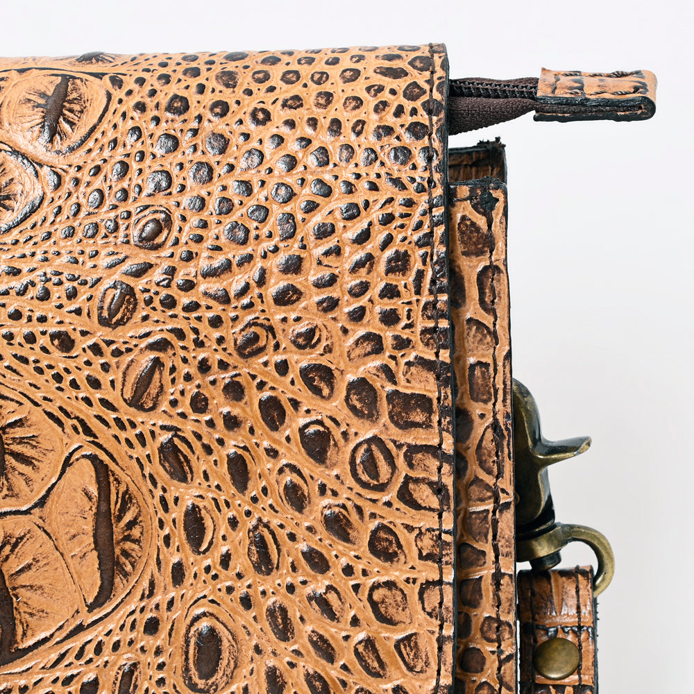 ADBG1193 American Darling Western Crossbody Bag Crocodile Embossed Genuine Leather