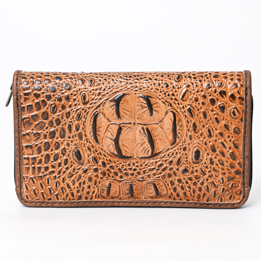 ADBG1195 American Darling Western Organizer Bag Crocodile Embossed Hand Tooled Leather