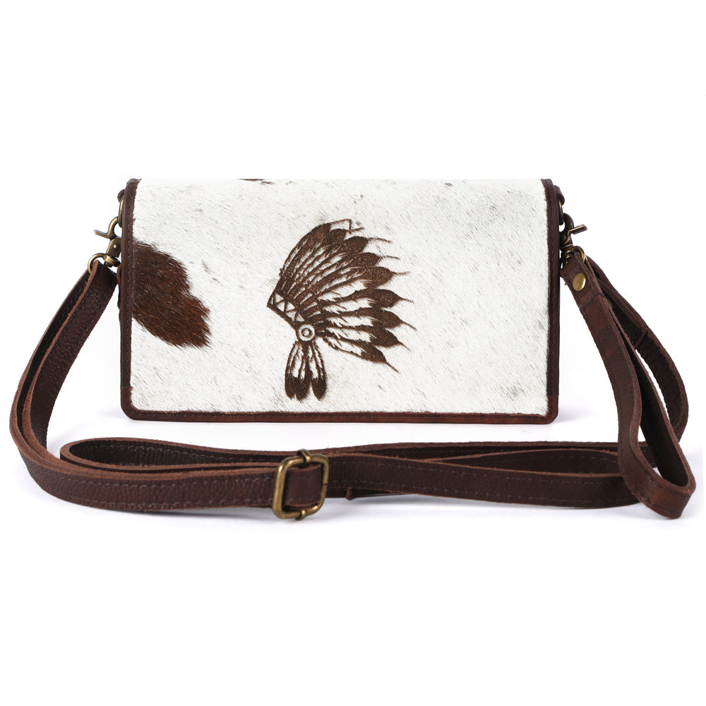 ADBGM169 Hair-On Leather Western Crossbody Purse with Western Scene
