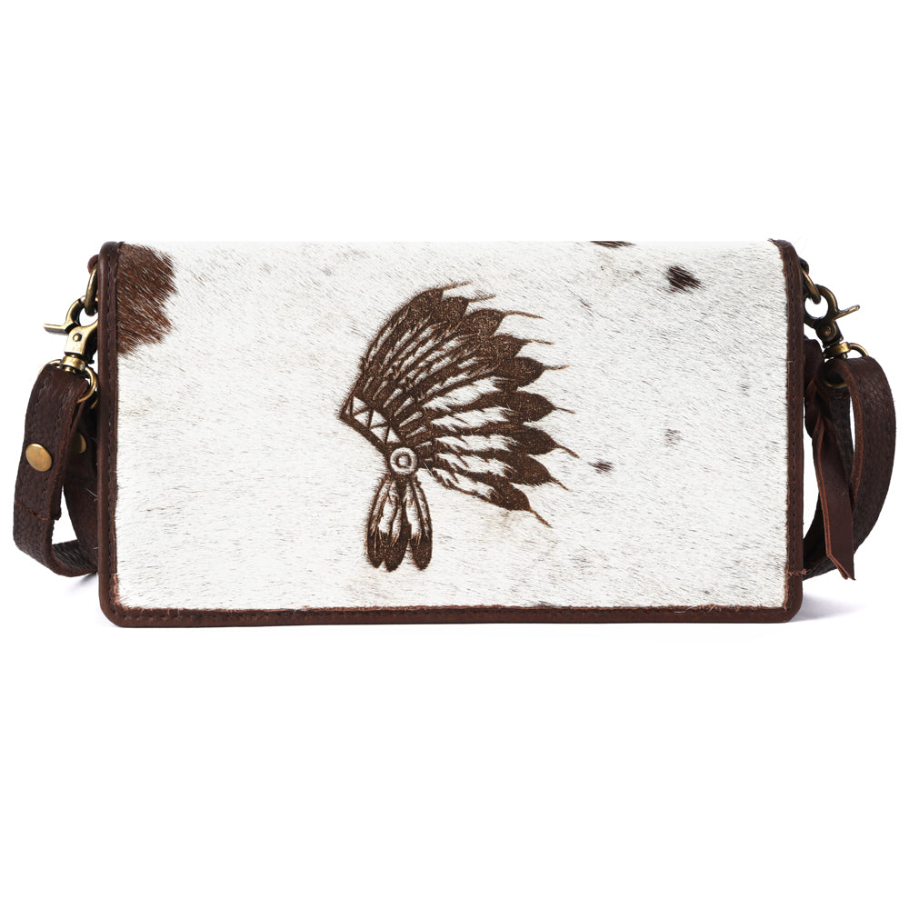 ADBGM169 Hair-On Leather Western Crossbody Purse with Western Scene