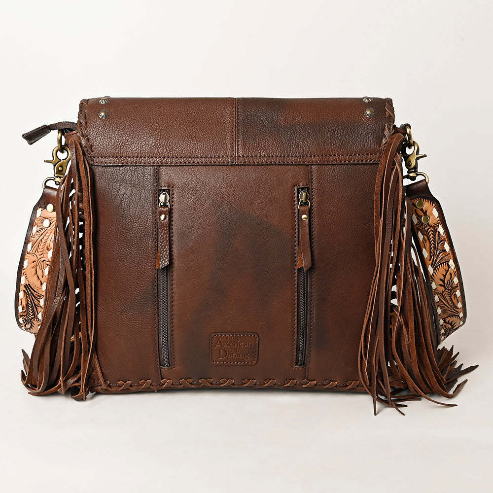 ADBGA415 American Darling Hand Woven Saddle Blanket & Genuine Leather Fringed Cross body Bag