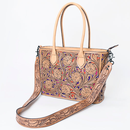 ADBGZ773 Tote Hand Tooled Genuine Leather Women Bag Western Handbag Purse