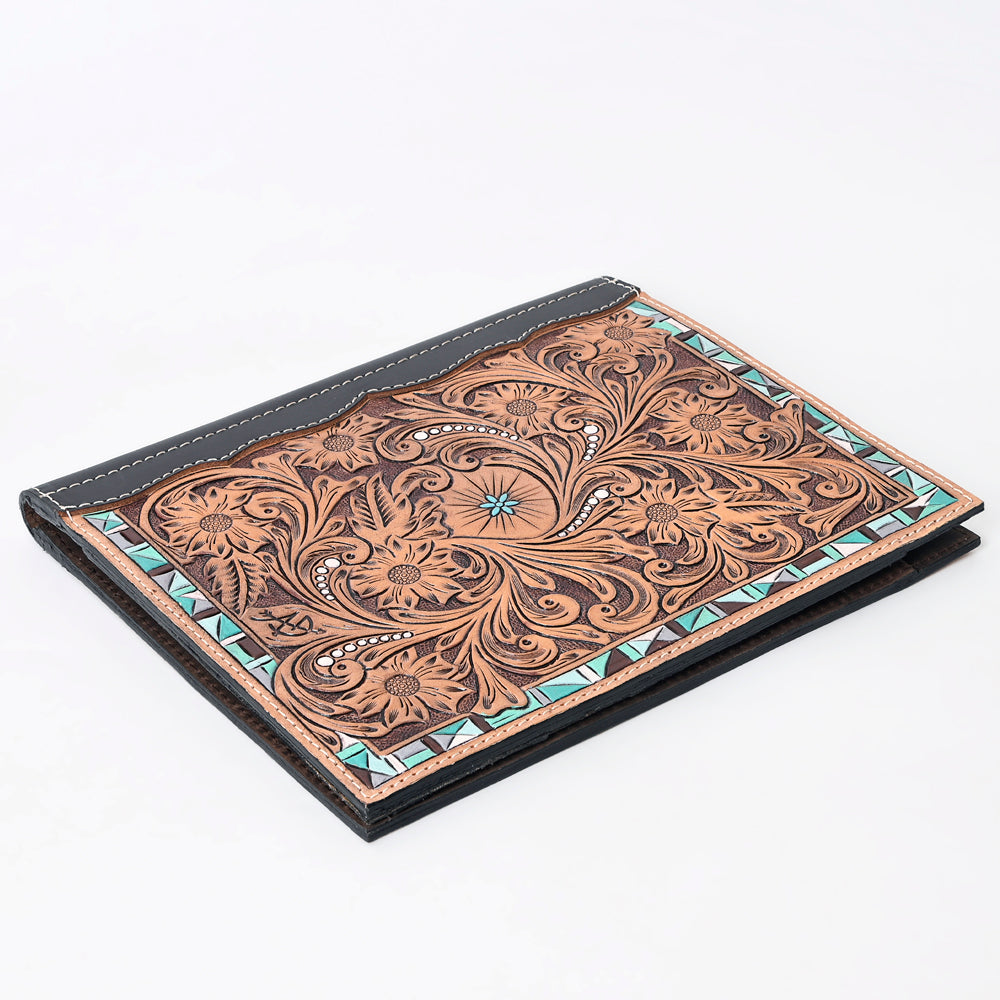 ADBG1196 American Darling Western Hand Tooled Leather Portfolio Bag Genuine Leather