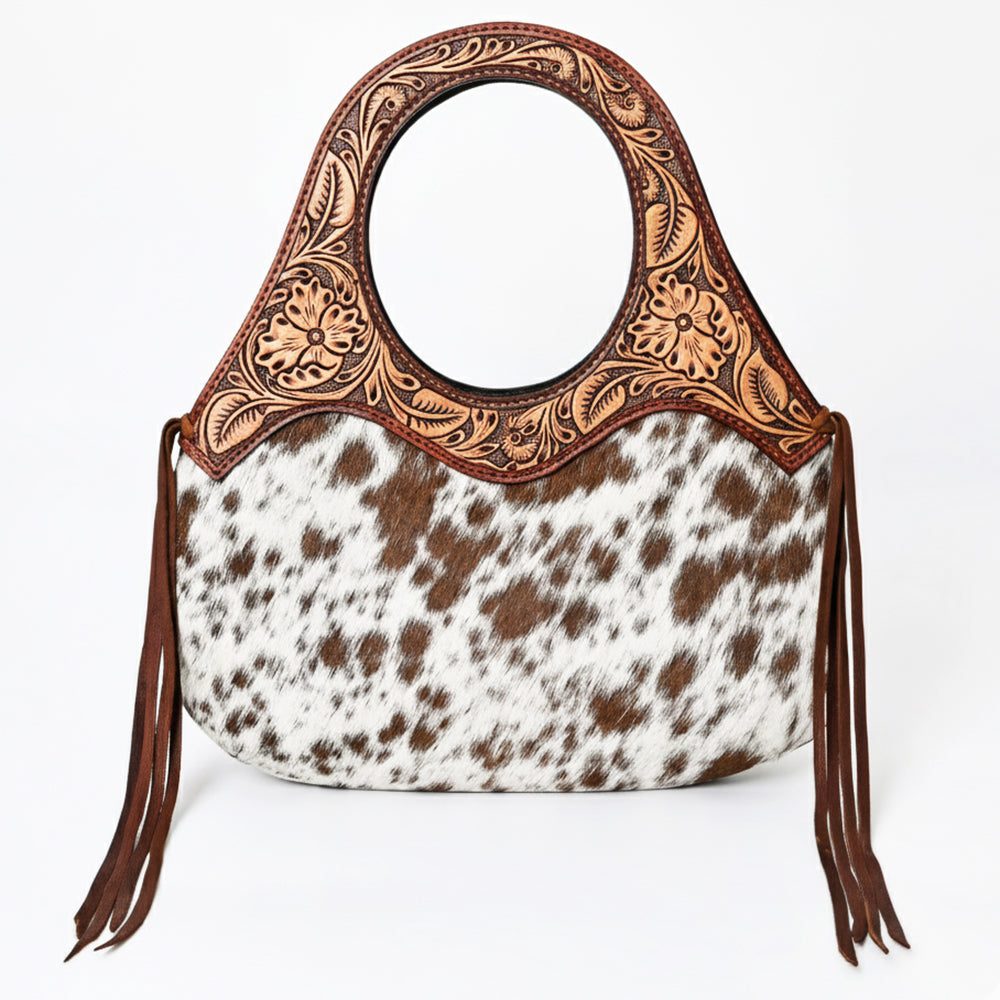 ADBG1197 American Darling Western Hair-On Cowhide Clutch Bag Hand Tooled Leather