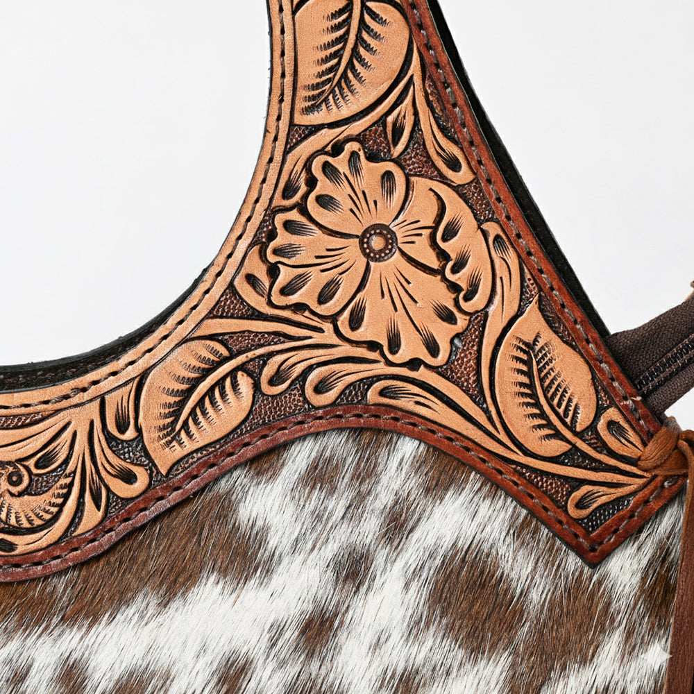 ADBG1197 American Darling Western Hair-On Cowhide Clutch Bag Hand Tooled Leather