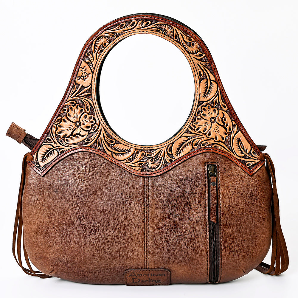 ADBG1197 American Darling Western Hair-On Cowhide Clutch Bag Hand Tooled Leather