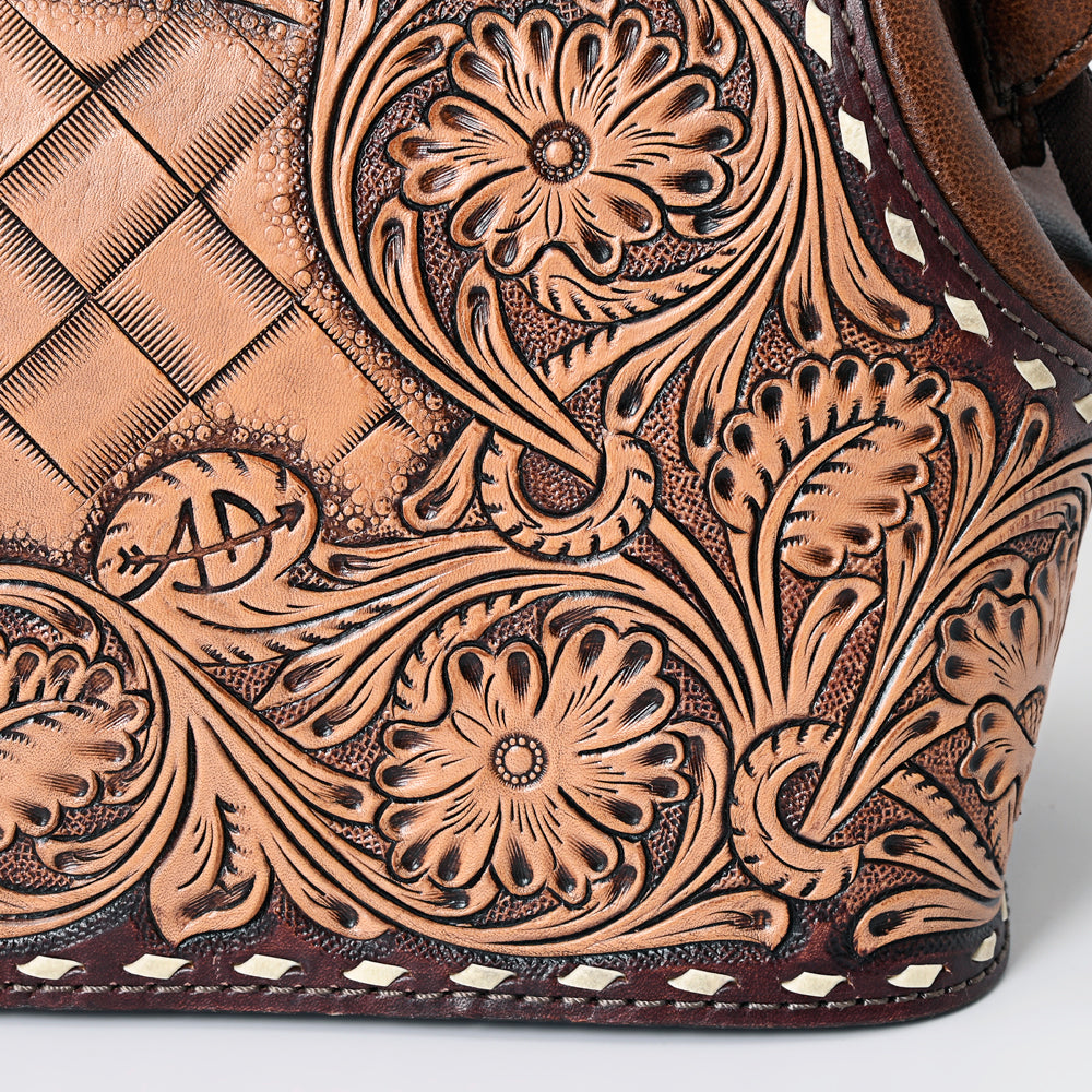 ADBG1198 American Darling Western Hand Tooled Leather Tote Bag Genuine Leather