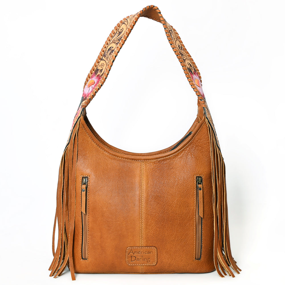 LC-ADBG803 Annie Western Hobo Bag Hair-On Cowhide & Tooled Leather Shoulder Purse