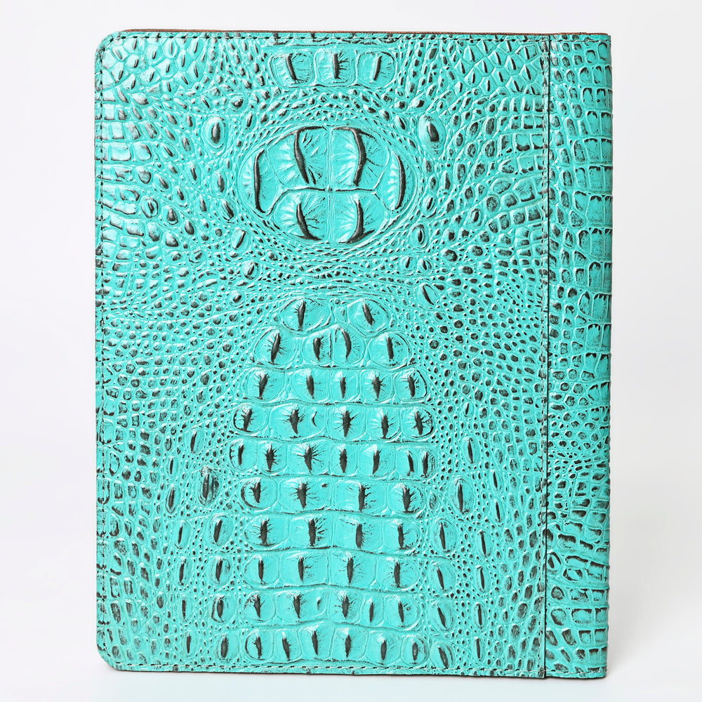 ADBG1040 American Darling Crocodile Embossed Hand Tooled Leather Western Portfolio Bag