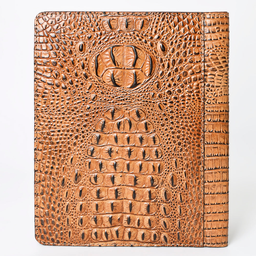 ADBG1040 American Darling Crocodile Embossed Hand Tooled Leather Western Portfolio Bag