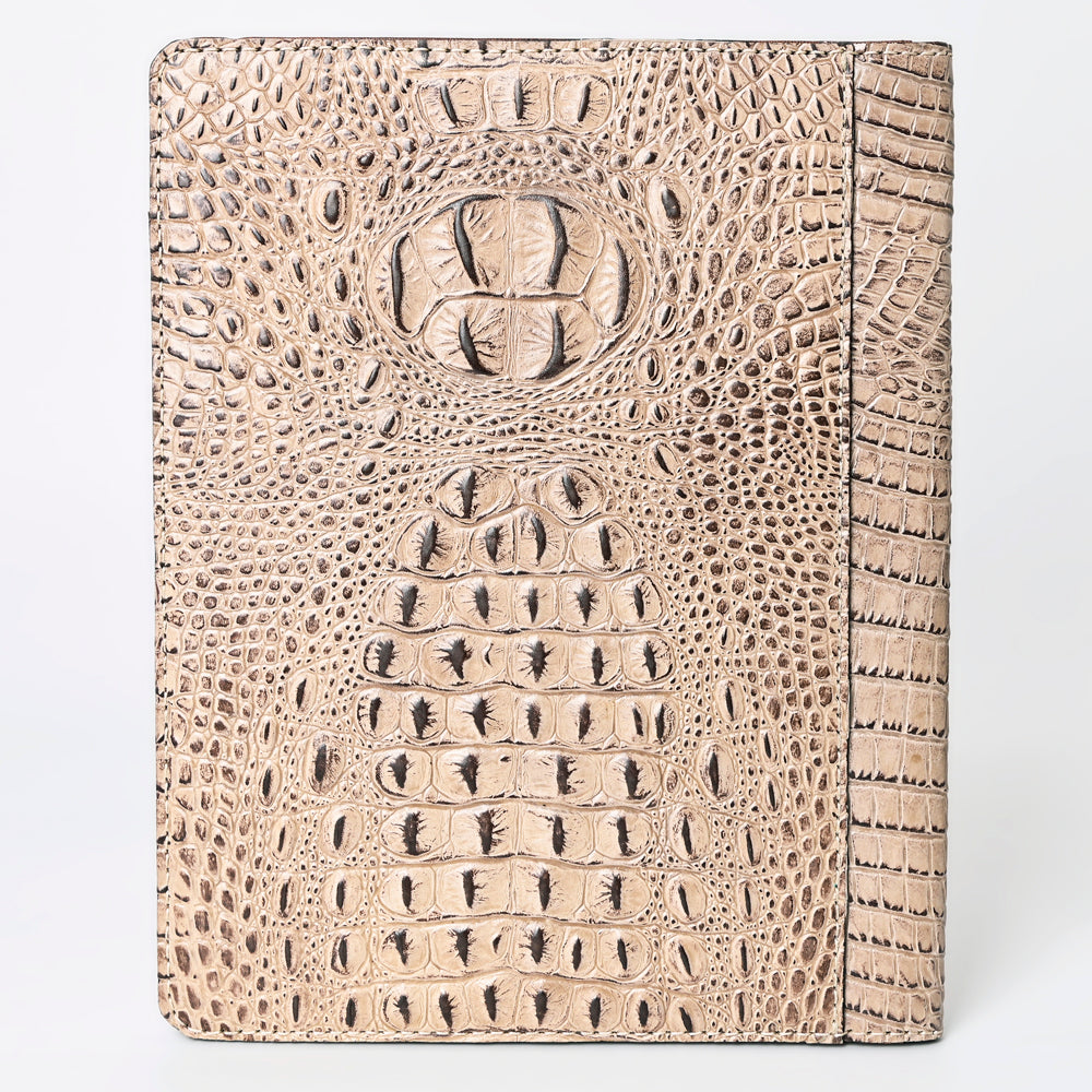 ADBG1040 American Darling Crocodile Embossed Hand Tooled Leather Western Portfolio Bag