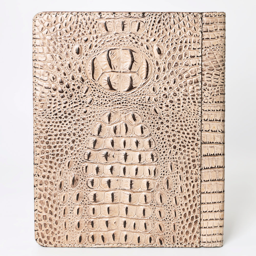 ADBG1040 American Darling Crocodile Embossed Hand Tooled Leather Western Portfolio Bag