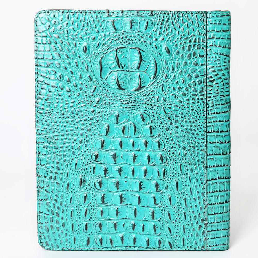 ADBG1040 American Darling Crocodile Embossed Hand Tooled Leather Western Portfolio Bag