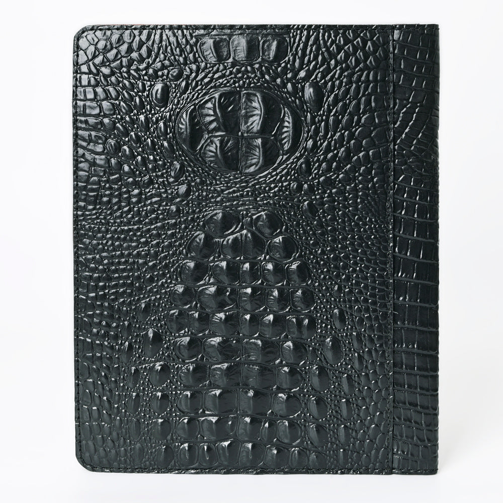 ADBG1040 American Darling Crocodile Embossed Hand Tooled Leather Western Portfolio Bag