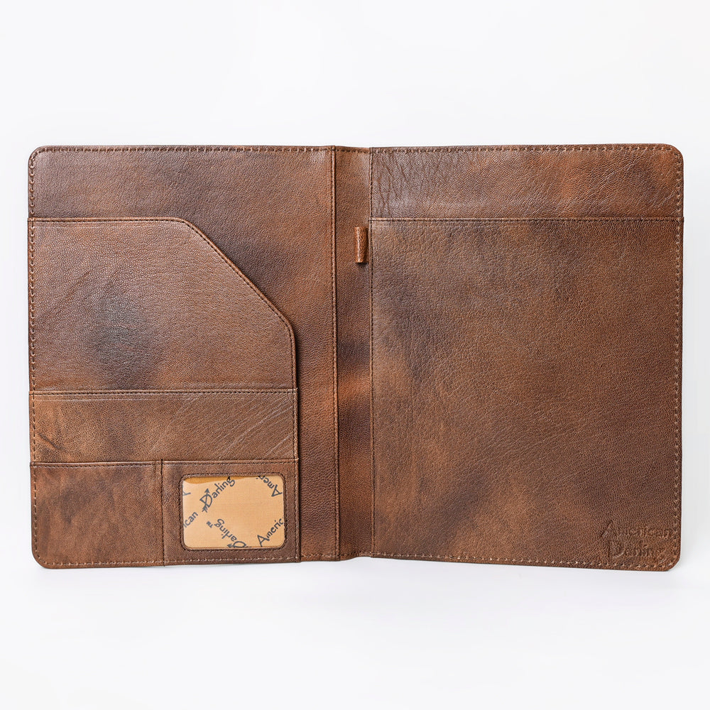 ADBG1040 American Darling Crocodile Embossed Hand Tooled Leather Western Portfolio Bag