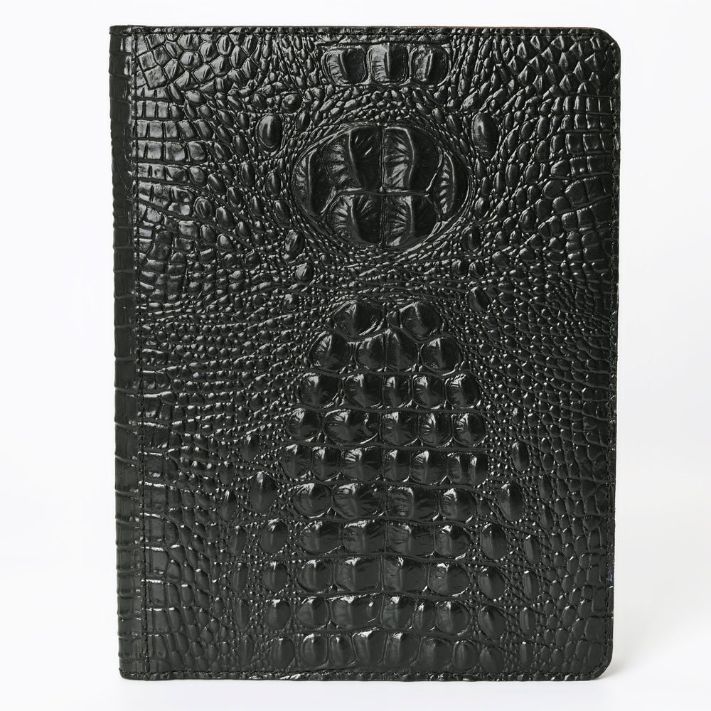 ADBG1040 American Darling Crocodile Embossed Genuine Leather Western Portfolio Bag