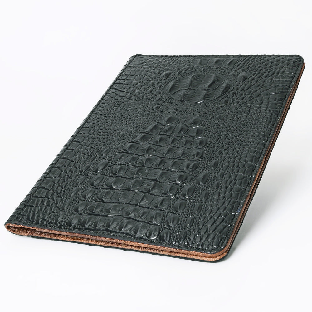 ADBG1040 American Darling Crocodile Embossed Genuine Leather Western Portfolio Bag