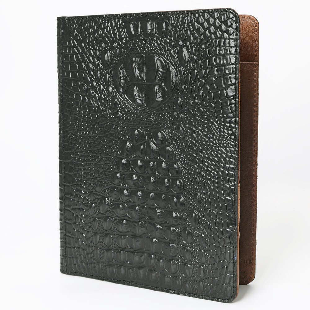 ADBG1040 American Darling Crocodile Embossed Genuine Leather Western Portfolio Bag