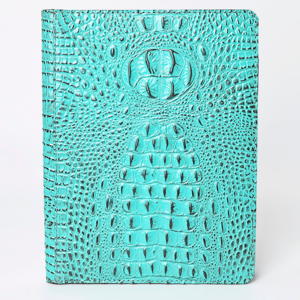 ADBG1040 American Darling Crocodile Embossed Genuine Leather Western Portfolio Bag