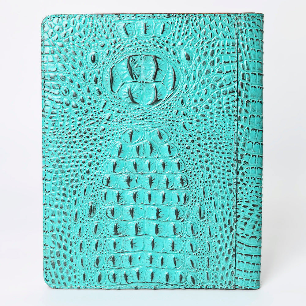 ADBG1040 American Darling Crocodile Embossed Genuine Leather Western Portfolio Bag