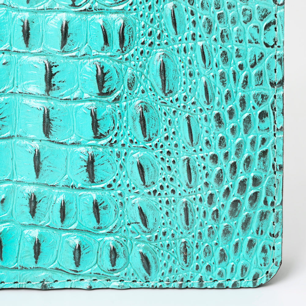 ADBG1040 American Darling Crocodile Embossed Genuine Leather Western Portfolio Bag