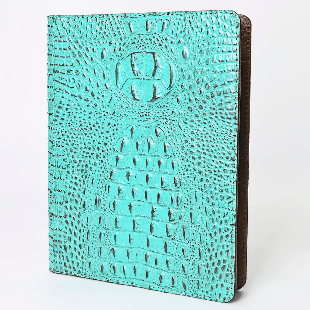 ADBG1040 American Darling Crocodile Embossed Genuine Leather Western Portfolio Bag