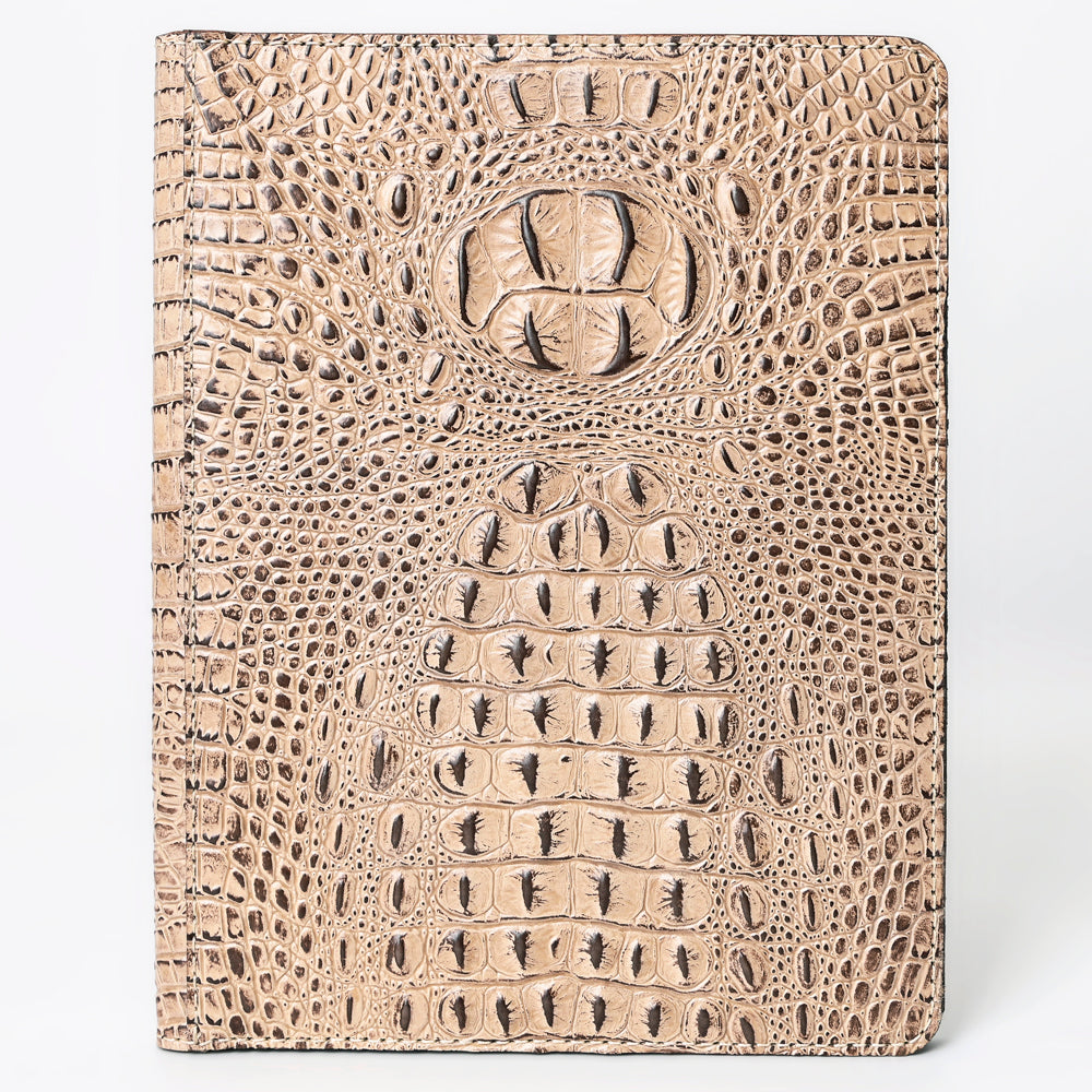 ADBG1040 American Darling Crocodile Embossed Genuine Leather Western Portfolio Bag