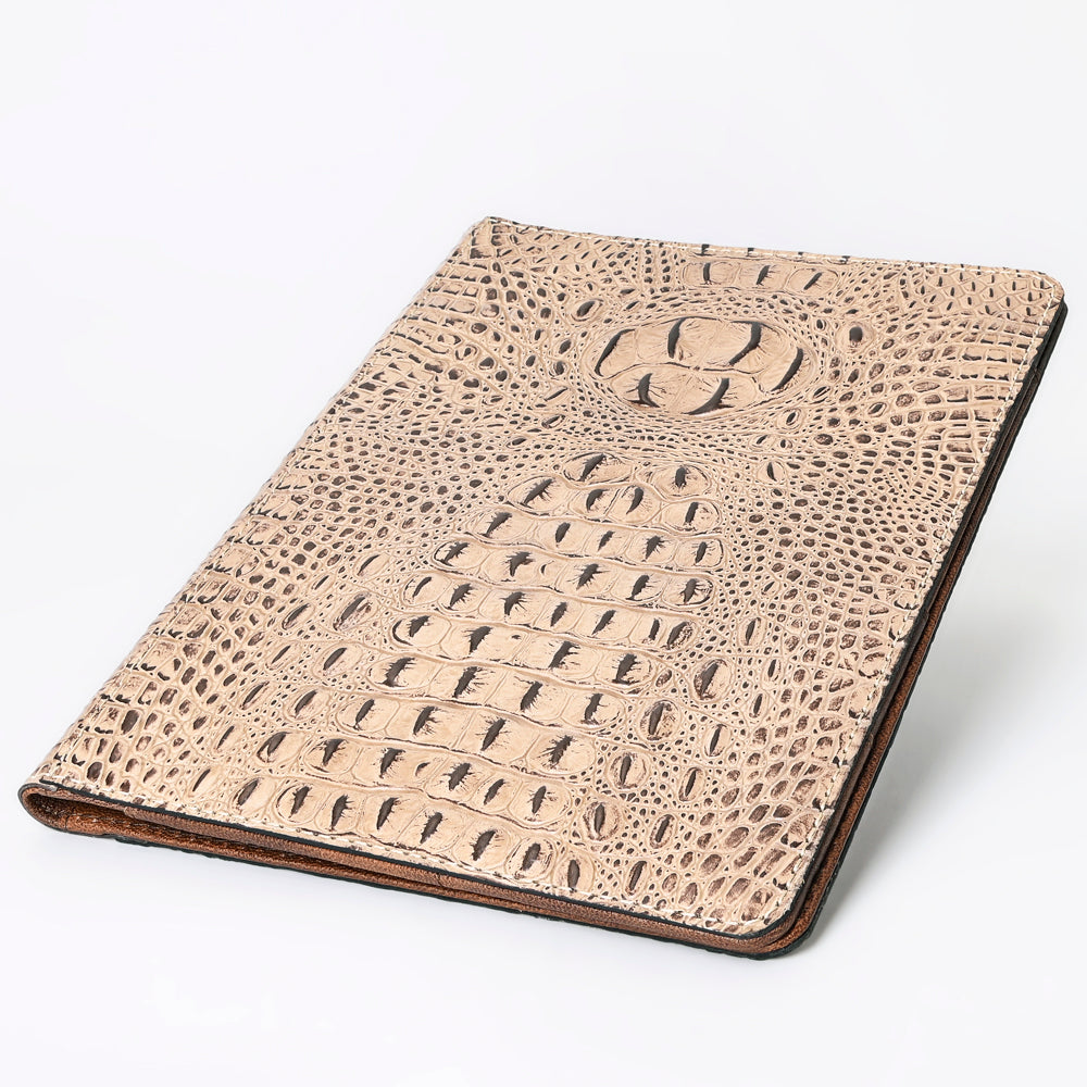 ADBG1040 American Darling Crocodile Embossed Genuine Leather Western Portfolio Bag