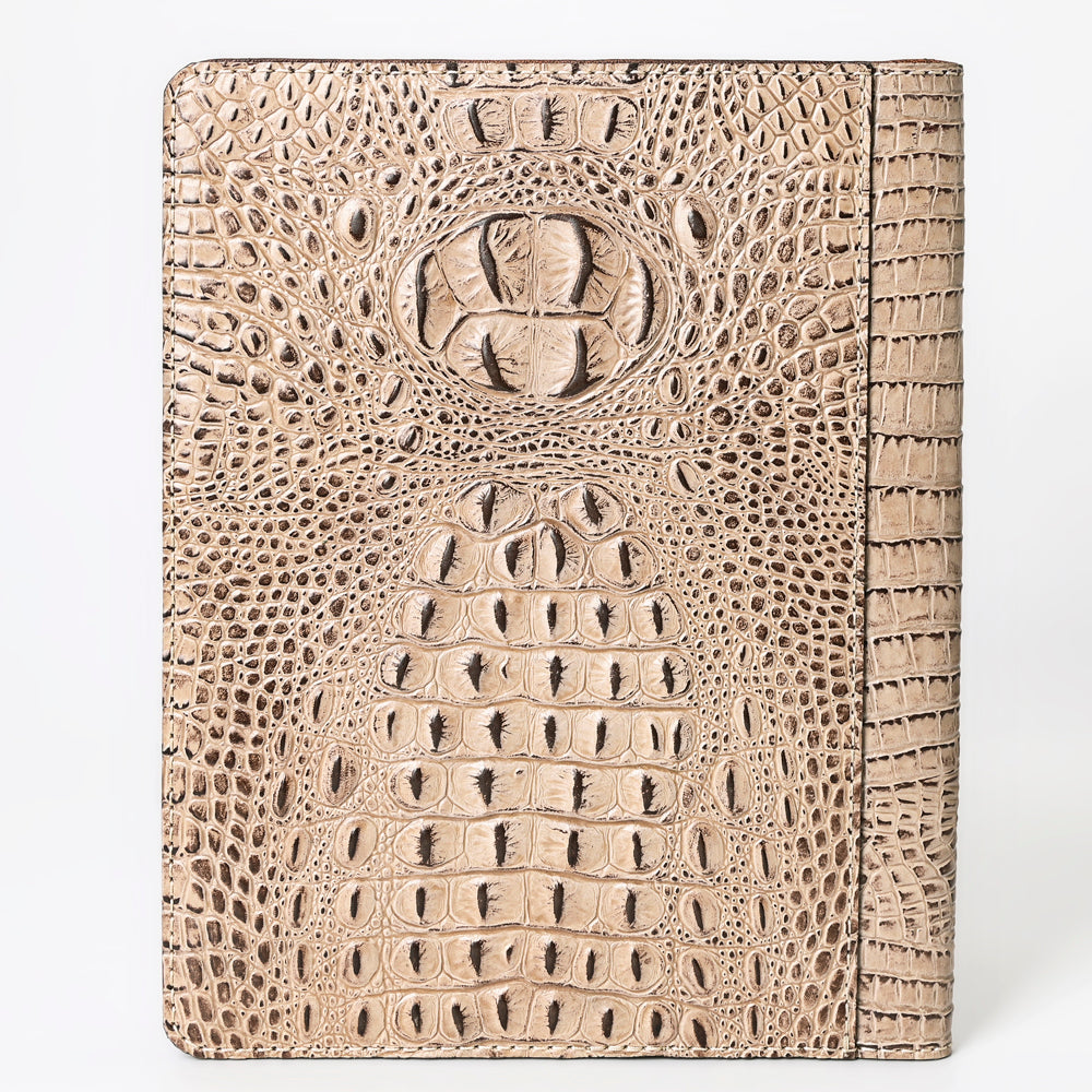 ADBG1040 American Darling Crocodile Embossed Genuine Leather Western Portfolio Bag