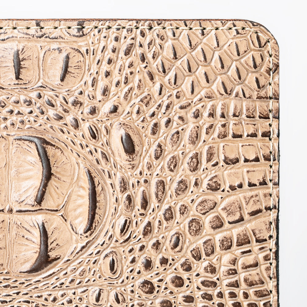 ADBG1040 American Darling Crocodile Embossed Genuine Leather Western Portfolio Bag