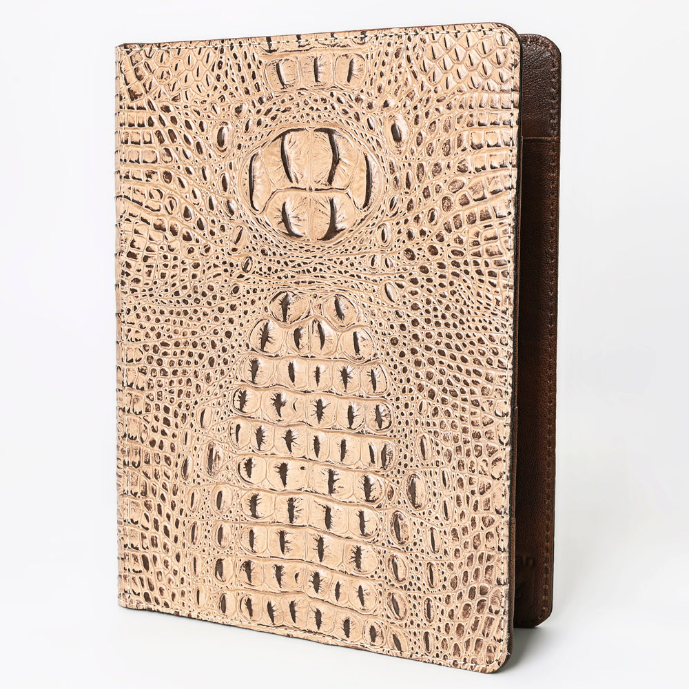 ADBG1040 American Darling Crocodile Embossed Genuine Leather Western Portfolio Bag