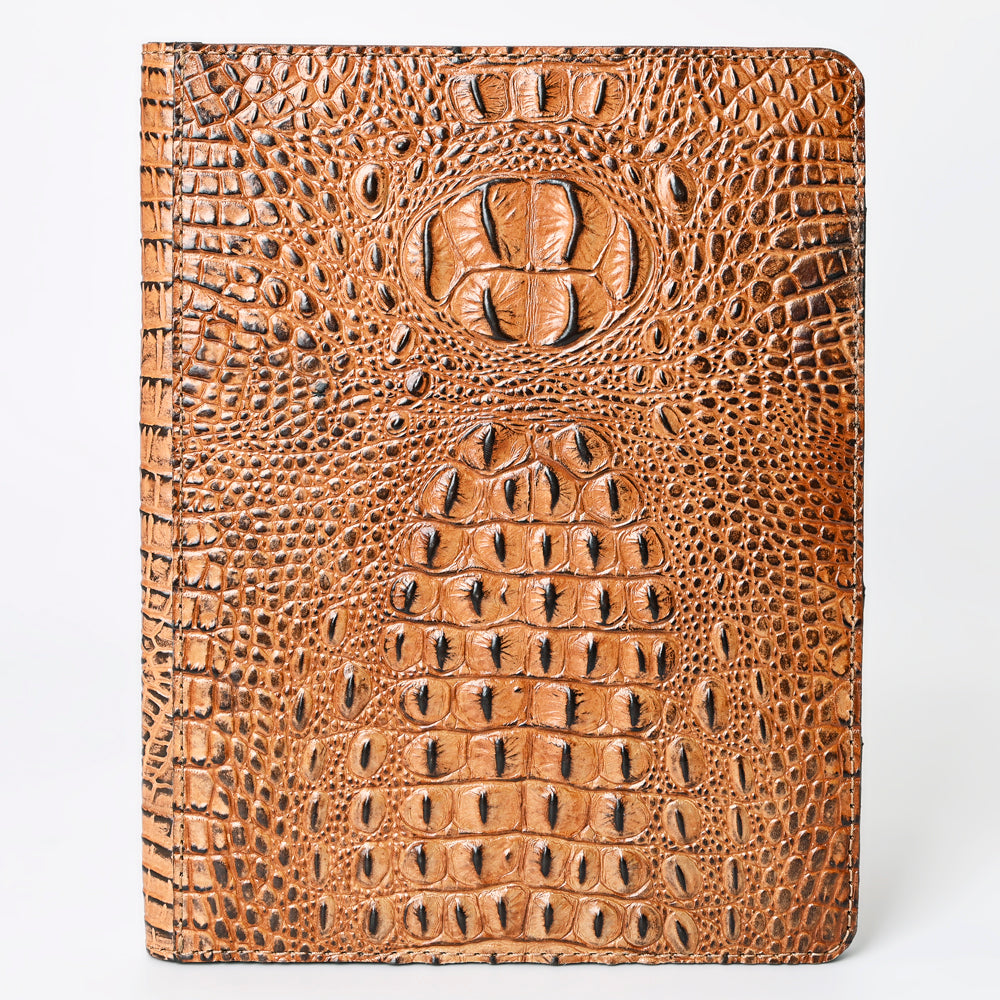 ADBG1040 American Darling Crocodile Embossed Genuine Leather Western Portfolio Bag