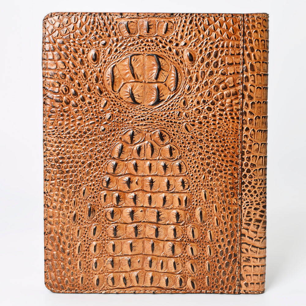 ADBG1040 American Darling Crocodile Embossed Genuine Leather Western Portfolio Bag