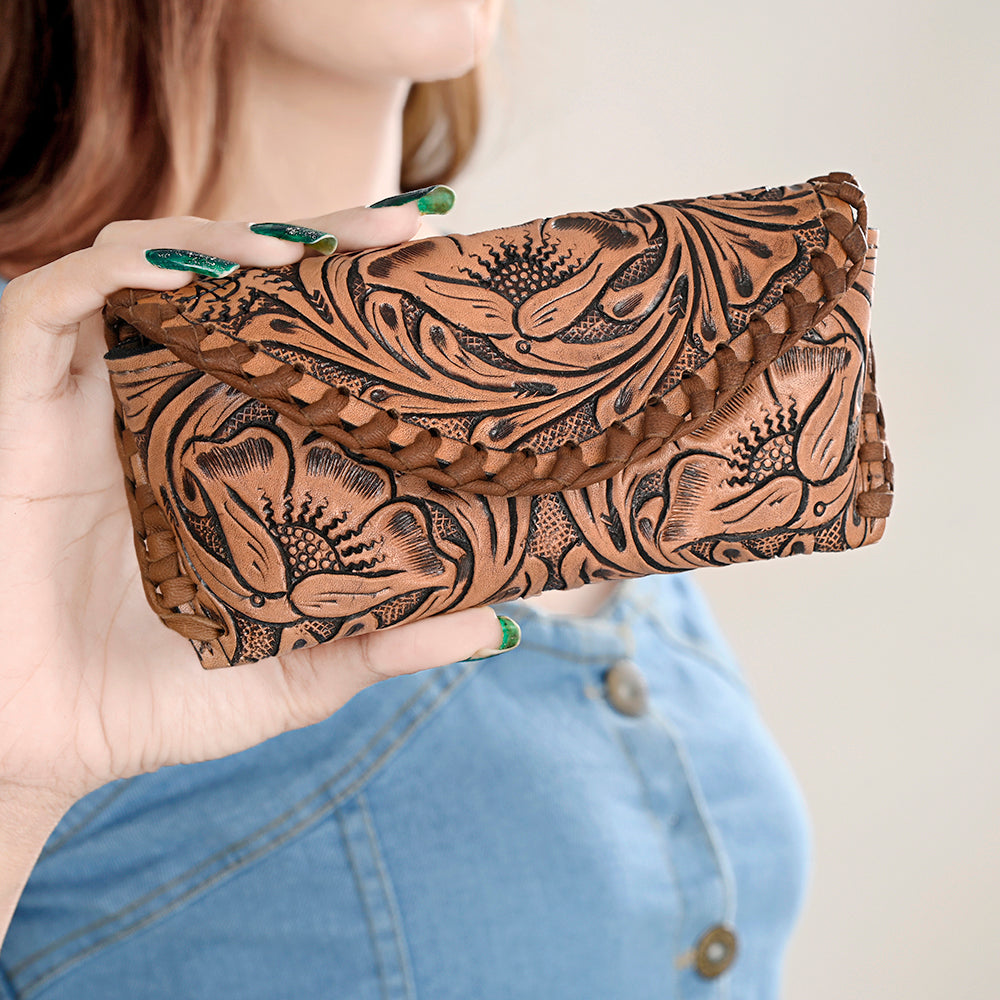 ADBG1203 American Darling Hand Tooled Genuine Leather Western Sunglass Case