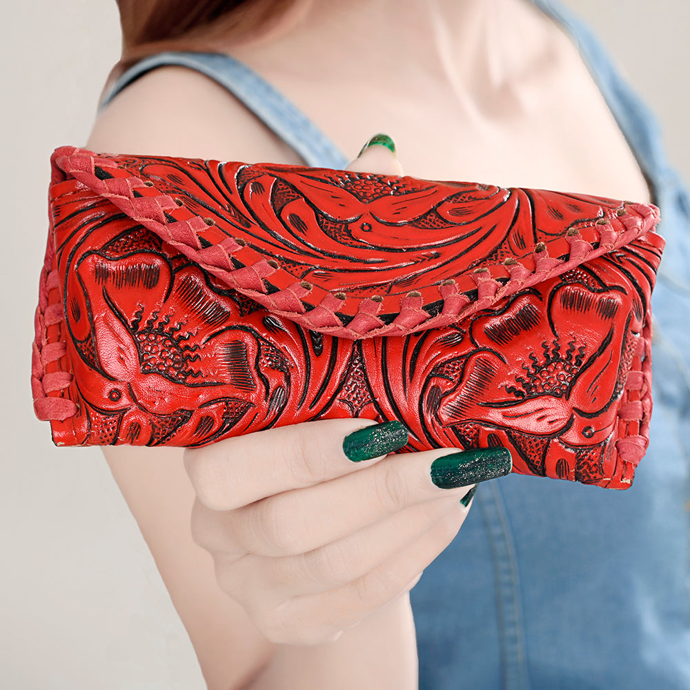 ADBG1203 American Darling Hand Tooled Genuine Leather Western Sunglass Case