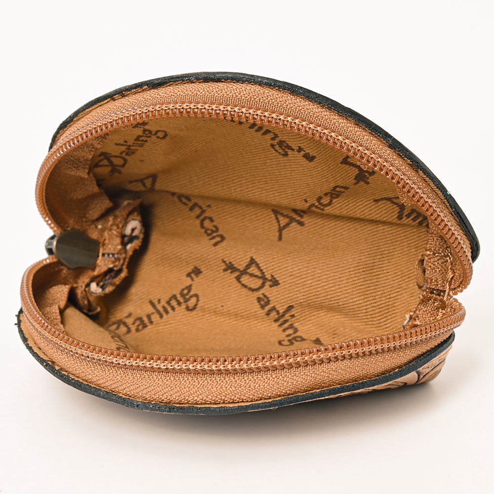 ADBG1205 American Darling Artisan Embossed Leather Sunglass Case Featuring Floral Design