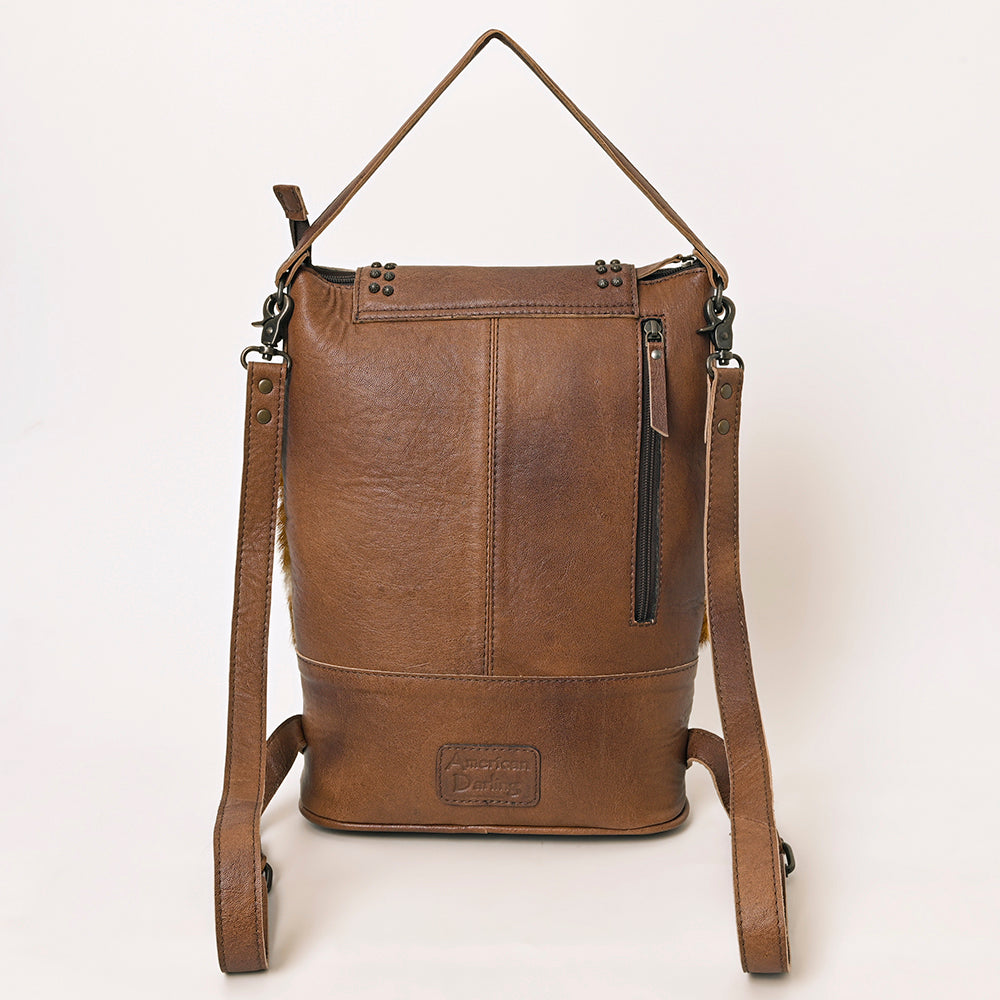 ADBG1212 American Darling Western Hair-On Cowhide Leather Shoulder Bag with Studded Flap & Adjustable Strap
