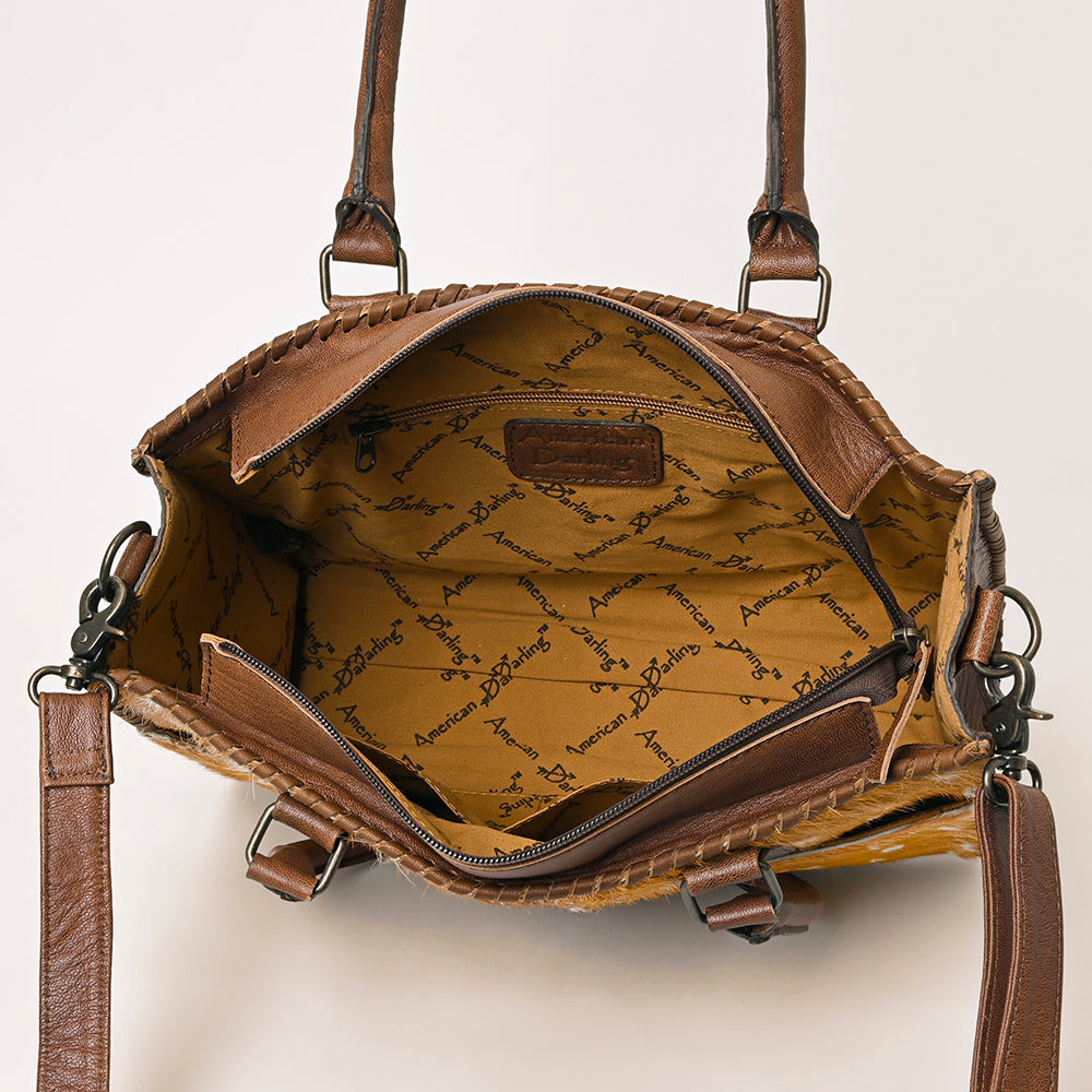 ADBG1215 American Darling Hair-On Cowhide Genuine Western Leather Tote Shoulder Bag
