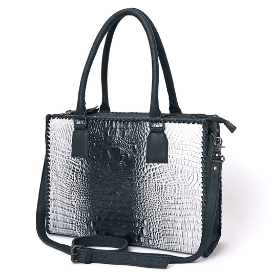 ADBG1217 American Darling Crocodile Embossed Genuine Leather Western Tote Bag