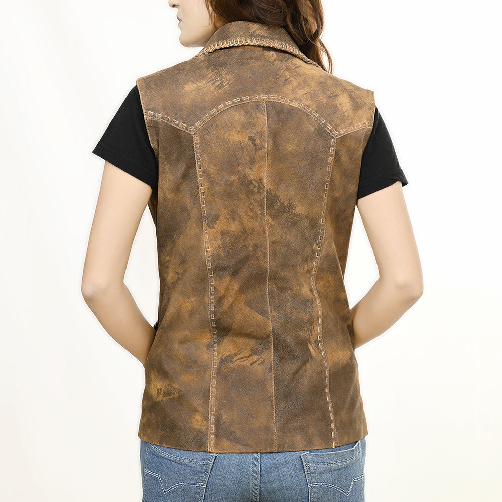 LC-ADJKT036 Genuine Vintage Leather Women Shirt Jacket Dress