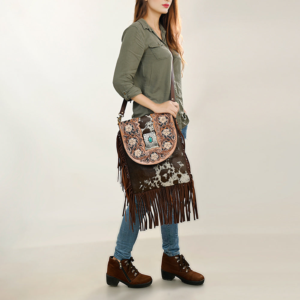 ADBGA420 Messenger Hair On Genuine Western Leather Women Bag