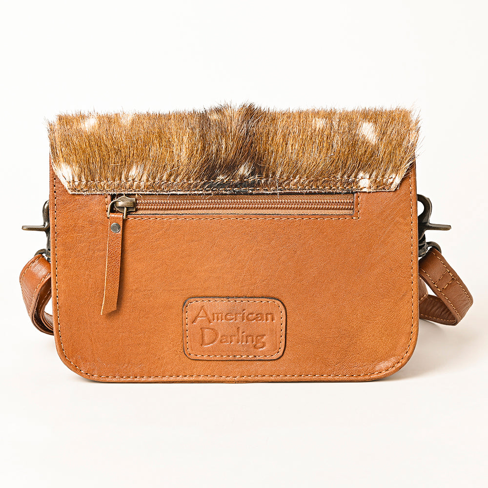 ADBG1225 American Darling Golden Spotted Hair-On Cowhide Genuine Leather Western Crossbody Bag