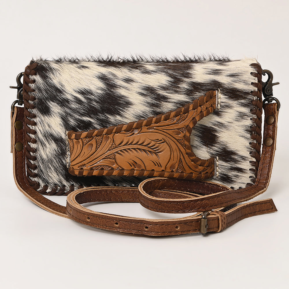 ADBG1228 American Darling Western Leather Cowhide Clutch Bag - Genuine Hair-On Cowhide Crossbody