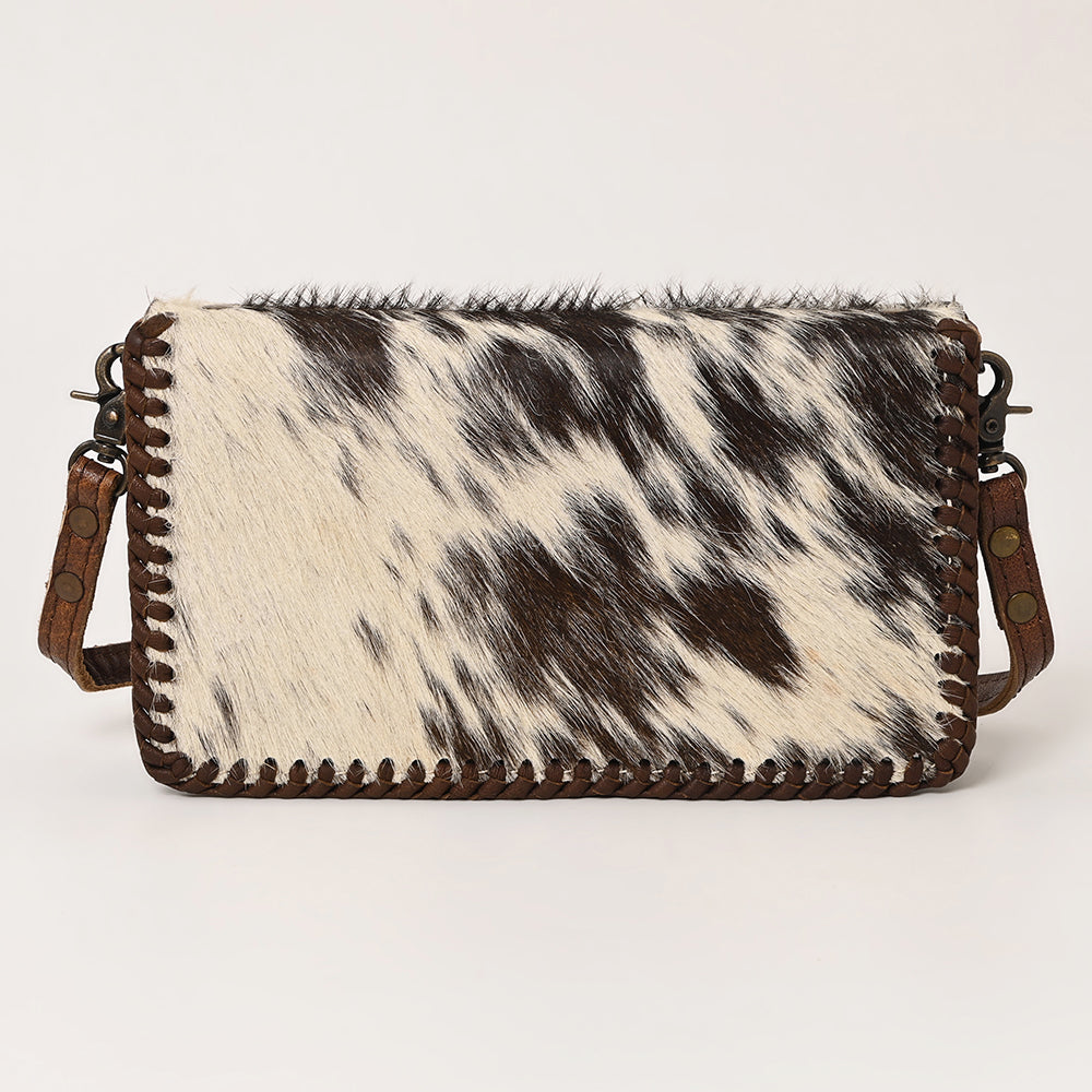 ADBG1228 American Darling Western Leather Cowhide Clutch Bag - Genuine Hair-On Cowhide Crossbody