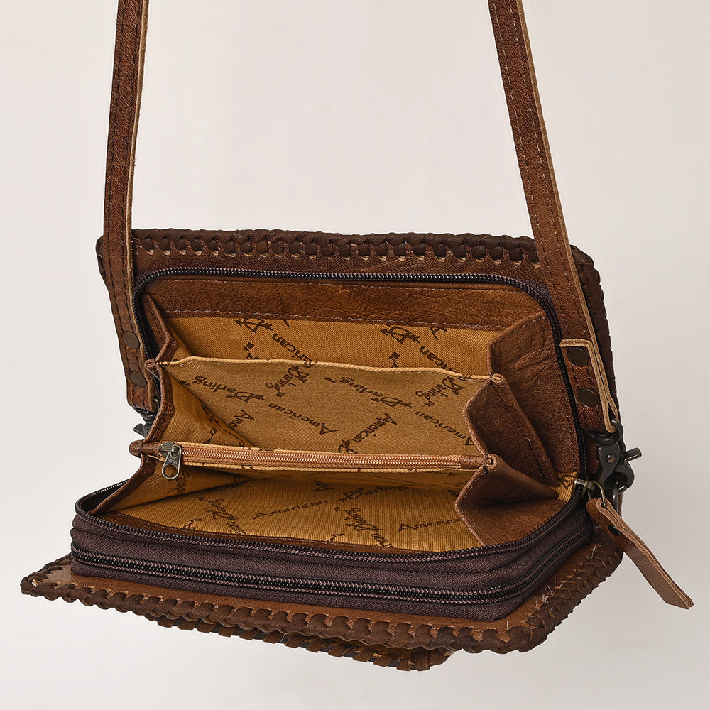 ADBG1228 American Darling Western Leather Cowhide Clutch Bag - Genuine Hair-On Cowhide Crossbody