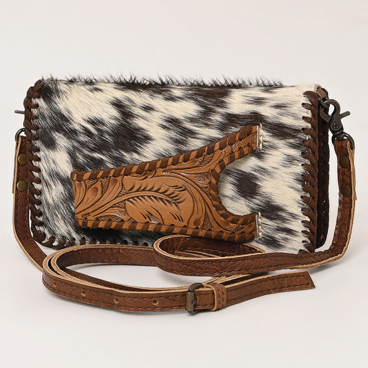 ADBG1228 American Darling Western Leather Cowhide Clutch Bag - Genuine Hair-On Cowhide Crossbody