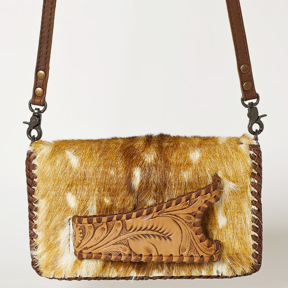 ADBG1228 American Darling Western Leather Cowhide Clutch Bag - Genuine Hair-On Cowhide Crossbody