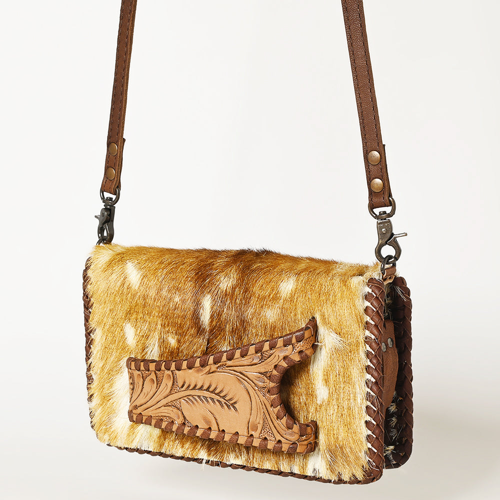 ADBG1228 American Darling Western Leather Cowhide Clutch Bag - Genuine Hair-On Cowhide Crossbody