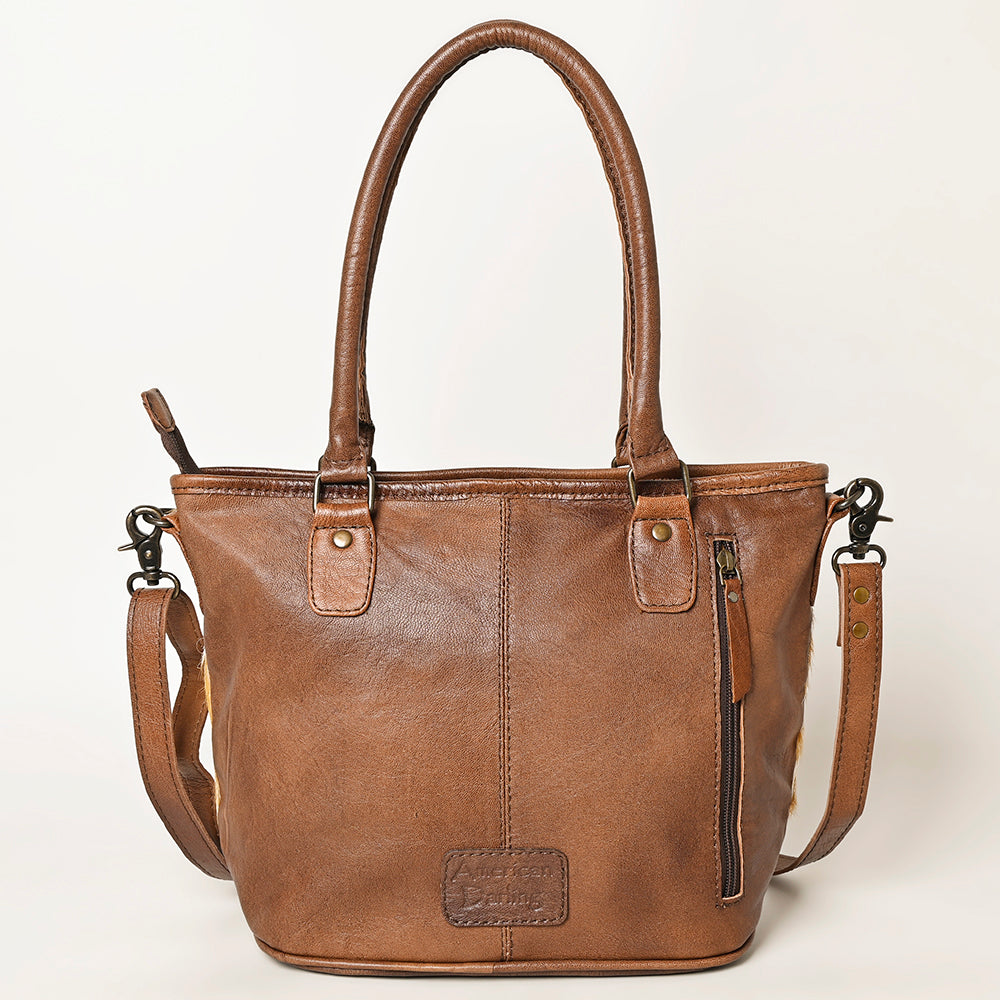 ADBG1230 American Darling Western Hair-On Cowhide Tote Bag with Genuine Leather Trim - Handcrafted Tote
