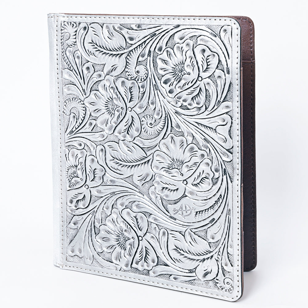 ADBG1232 American Darling Western Hand-Tooled Leather Portfolio Bag - Floral Carved Genuine Leather Case